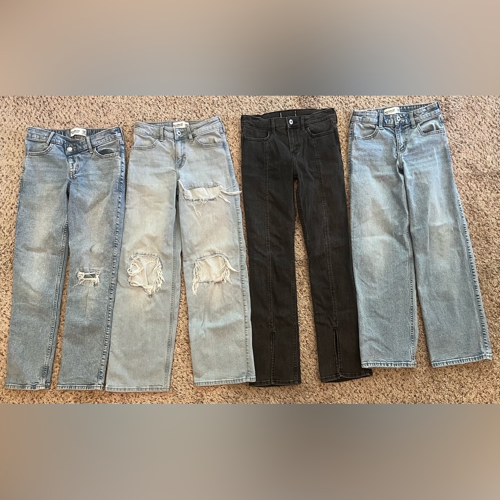 Bundle of 4 pairs of Abercrombie Jeans size 9/10 Long
